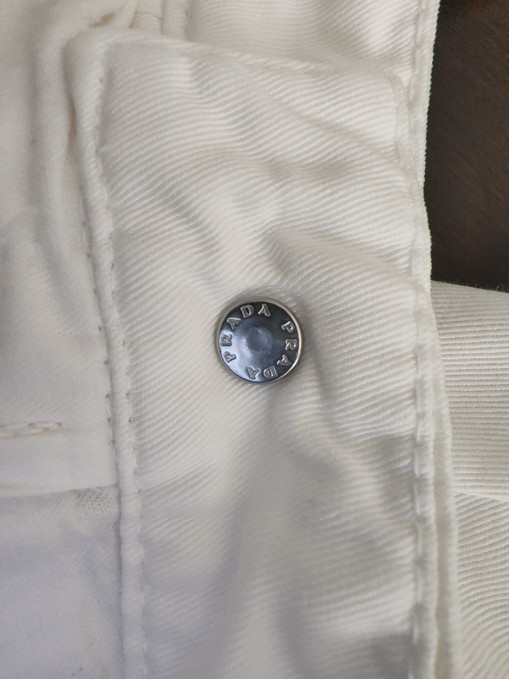 PRADA Milano Men’s White Denim Logo Jeans Button Fly Size 34x30 Vtg Y2k Archive - Picture 10 of 16